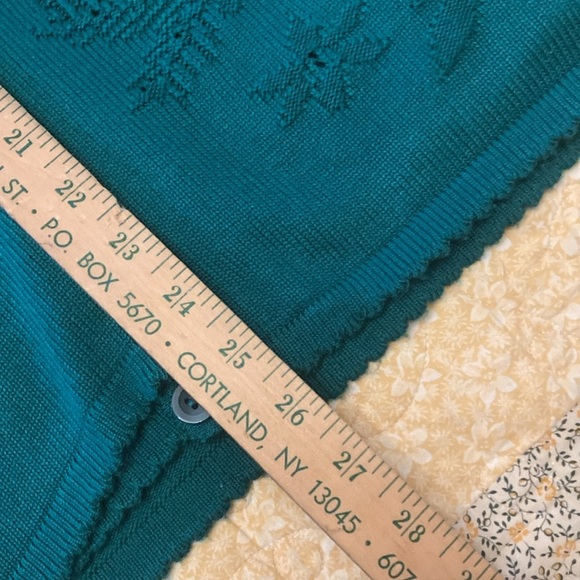 Alfred Dunner pullover sweater cardigan vintage green women’s XL made in USA - Picture 7 of 8